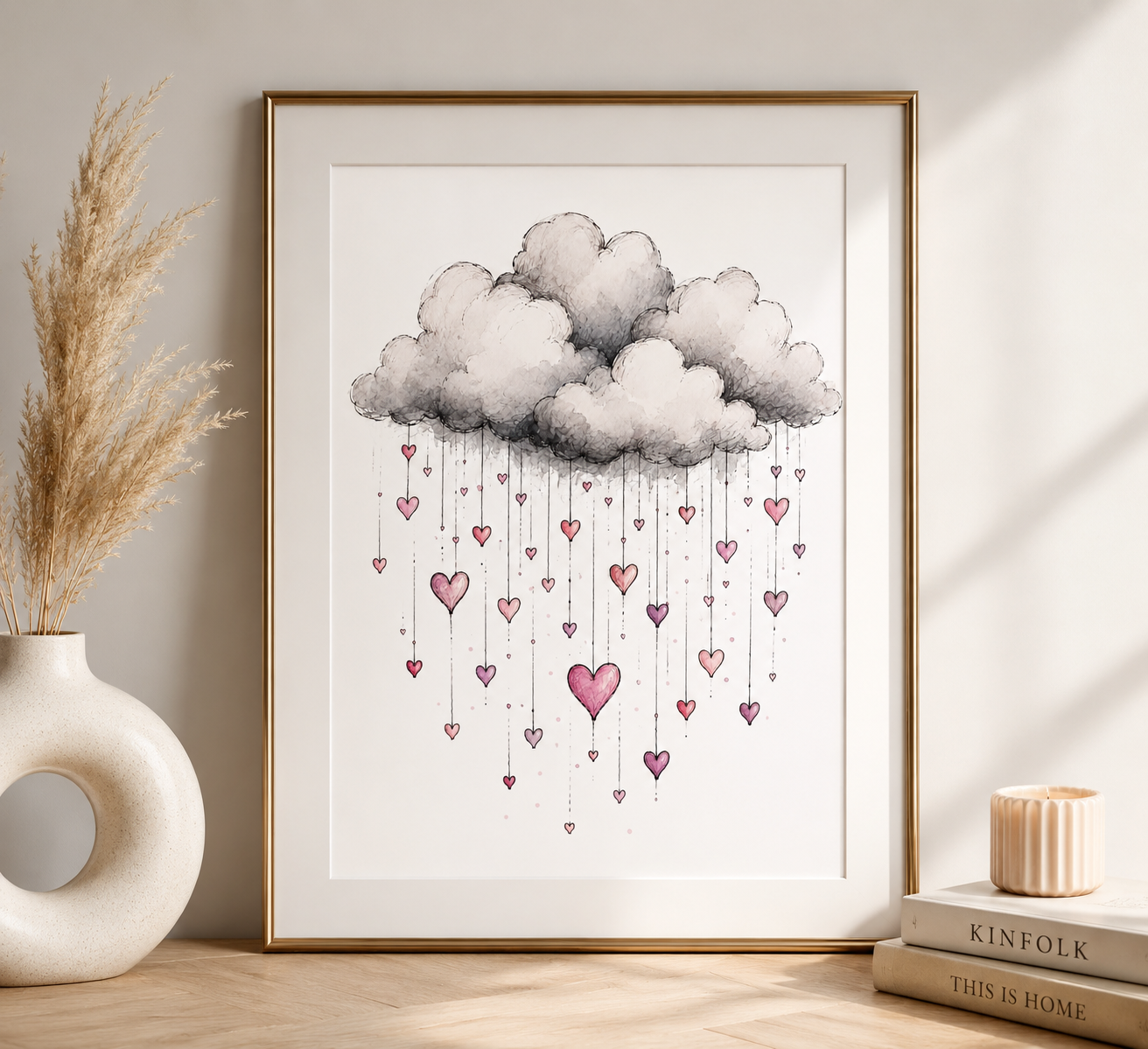 Clouds Raining Hearts Digital Art
