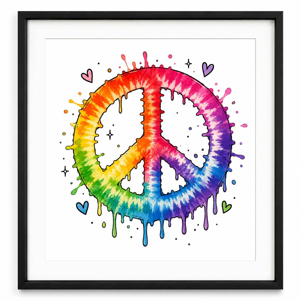 Rainbow Peace Sign Digital Art