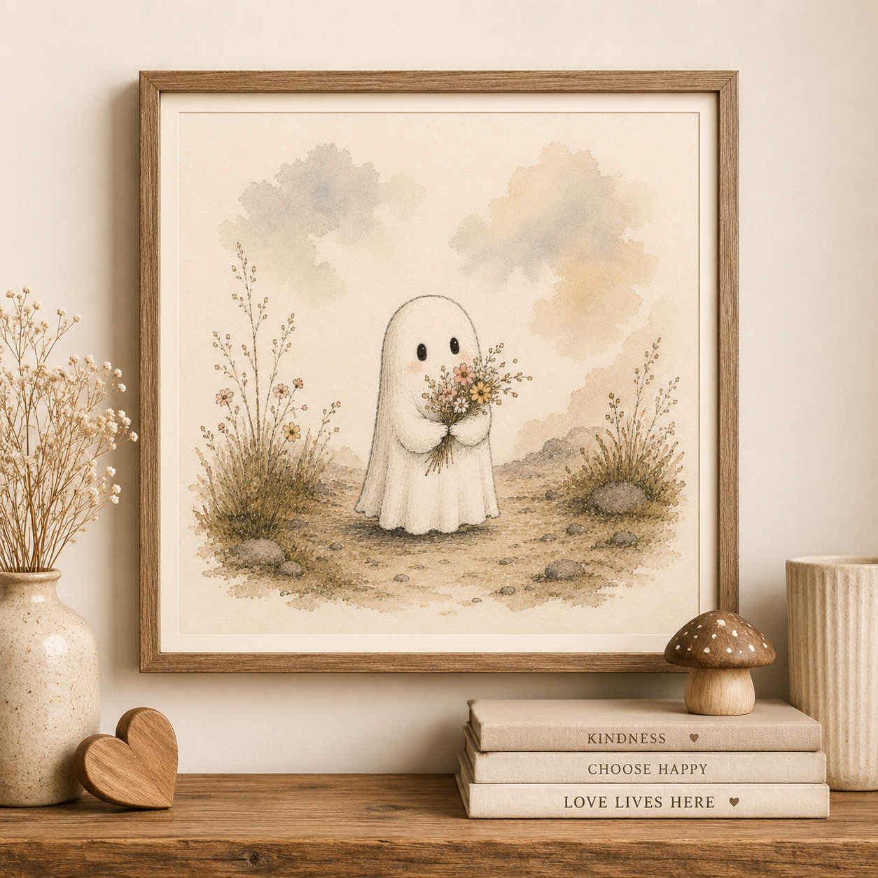 Ghost Holding Bouquet Digital Art