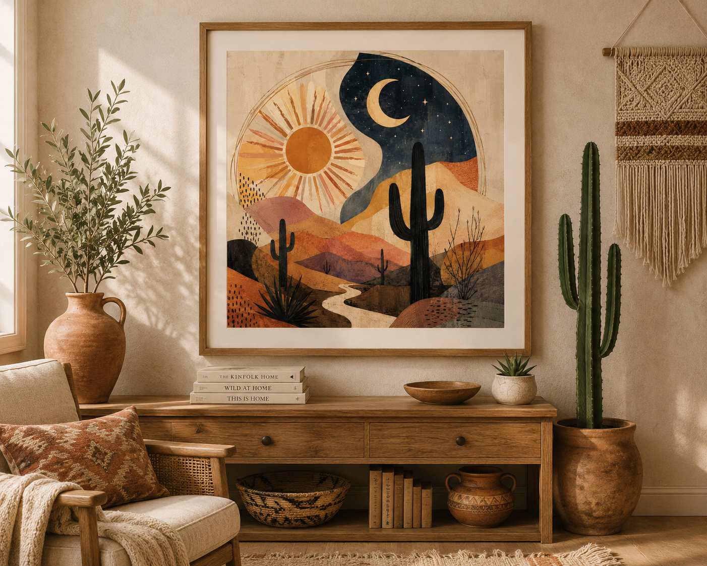 Sun&Moon Desert Abstract Digital Art