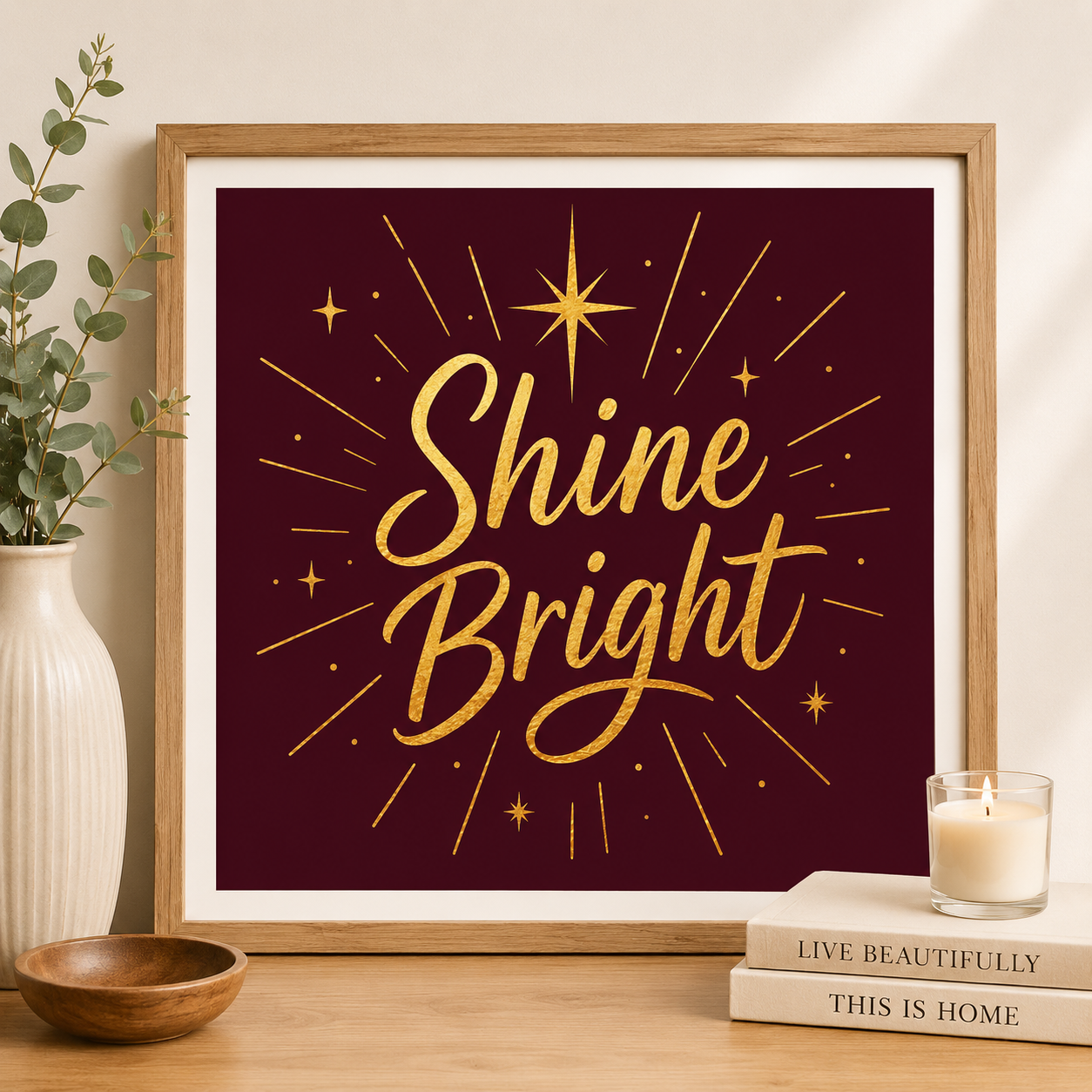 Shine Bright, Gold Digital Art