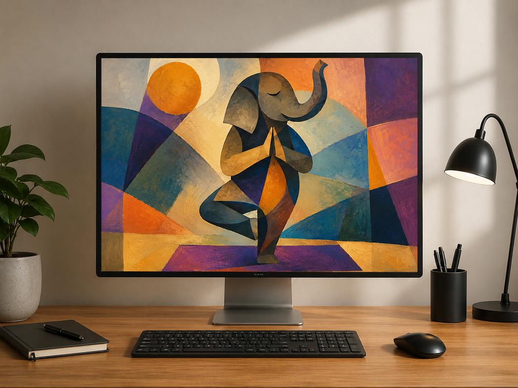 Elephant Yoga Digital Art