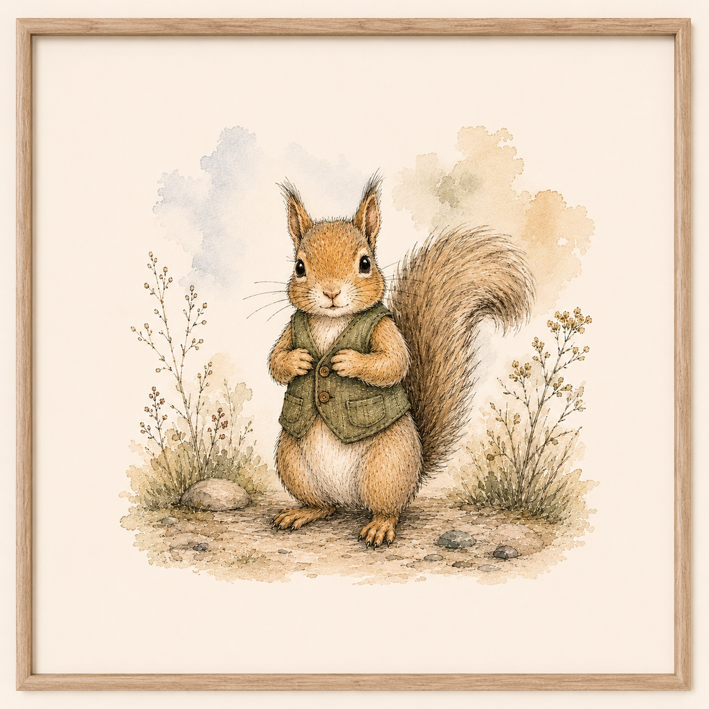 Squirrel in a Vest Digital Art