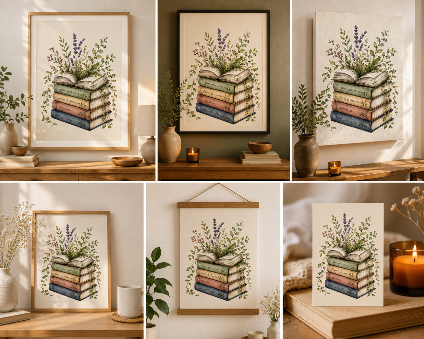 Books Blooming Flowers Digital Art