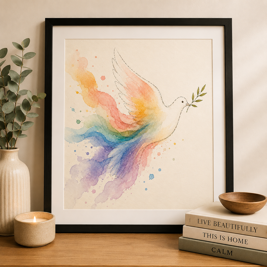 Rainbow Dove Digital Art