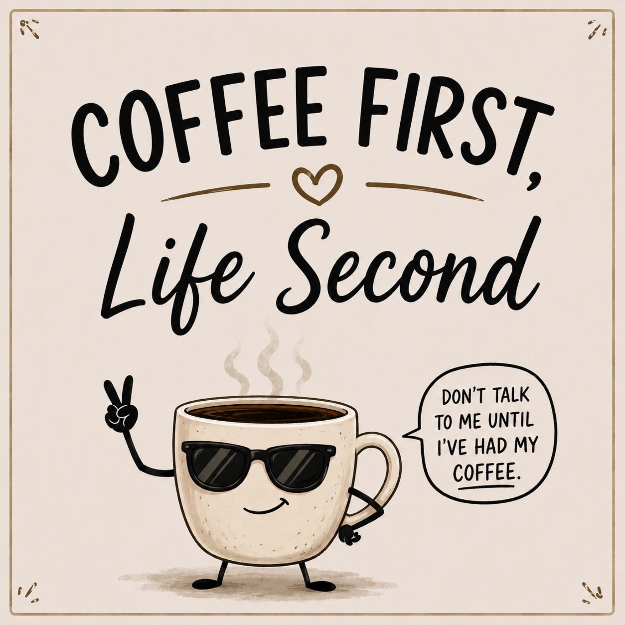 Coffee First, Life Second for Gents Digital Art