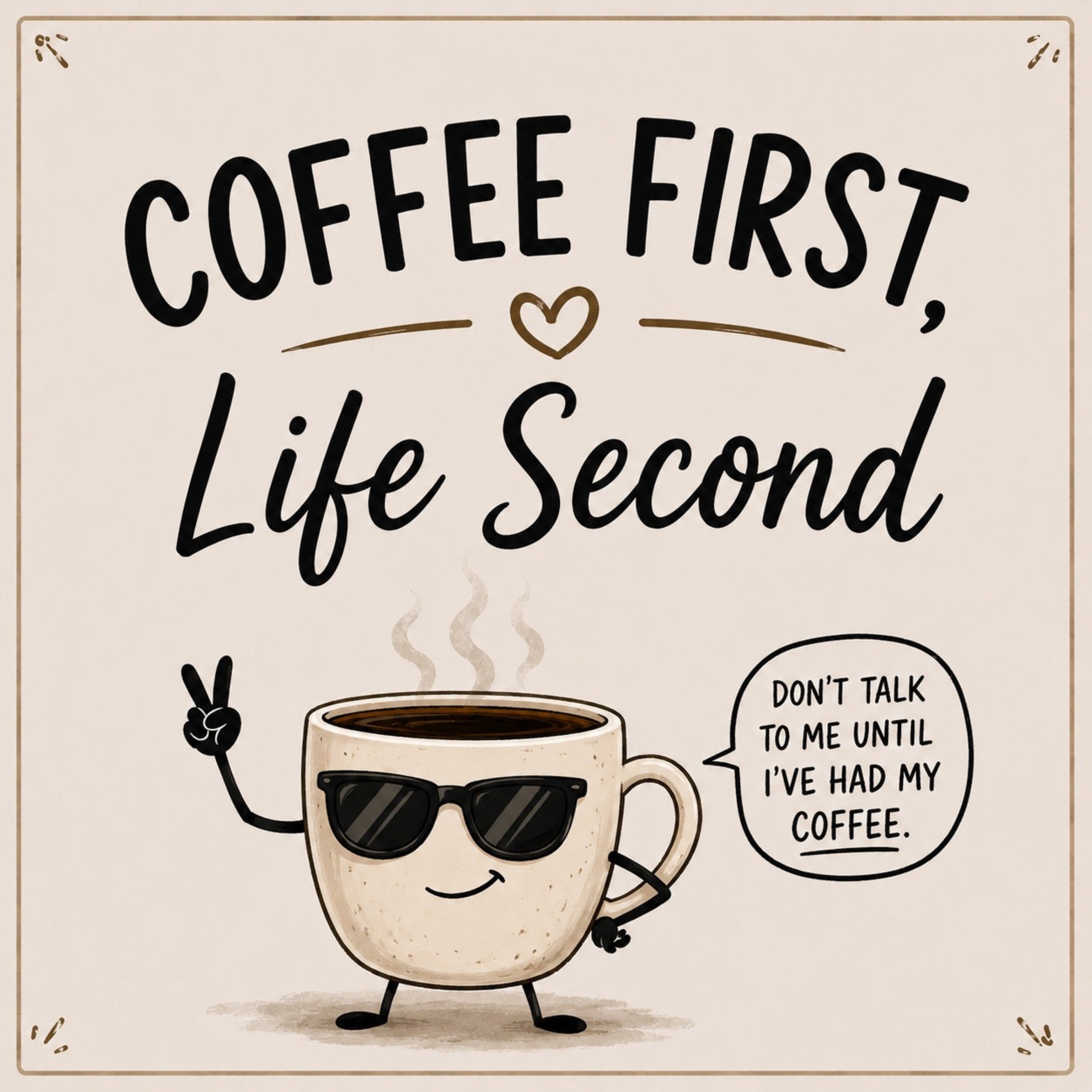 Coffee First, Life Second for Gents Digital Art