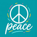 Peace Sign, Teal Digital Art