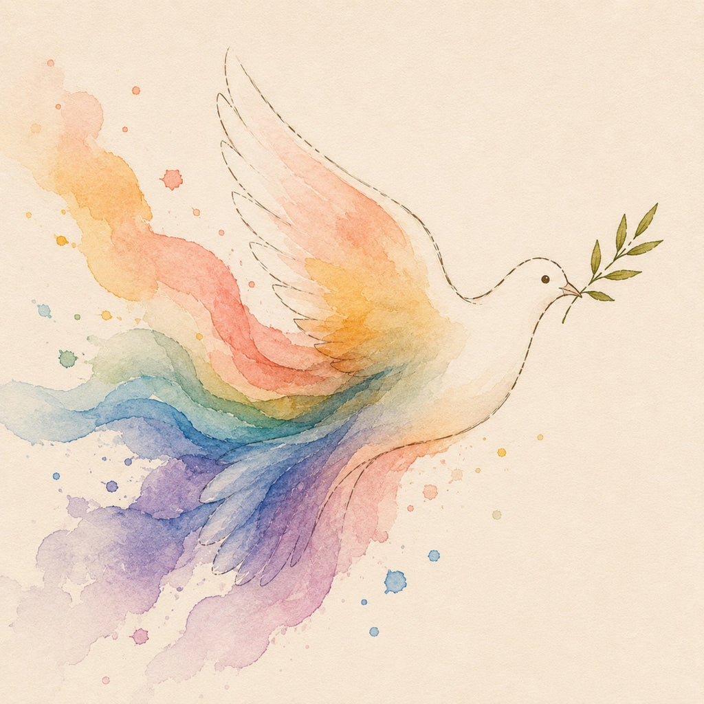 Rainbow Dove Digital Art