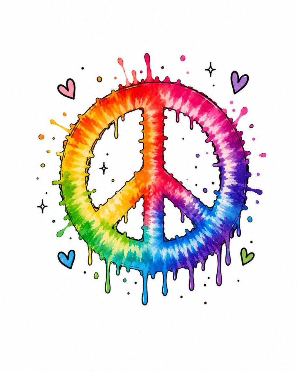 Rainbow Peace Sign Digital Art