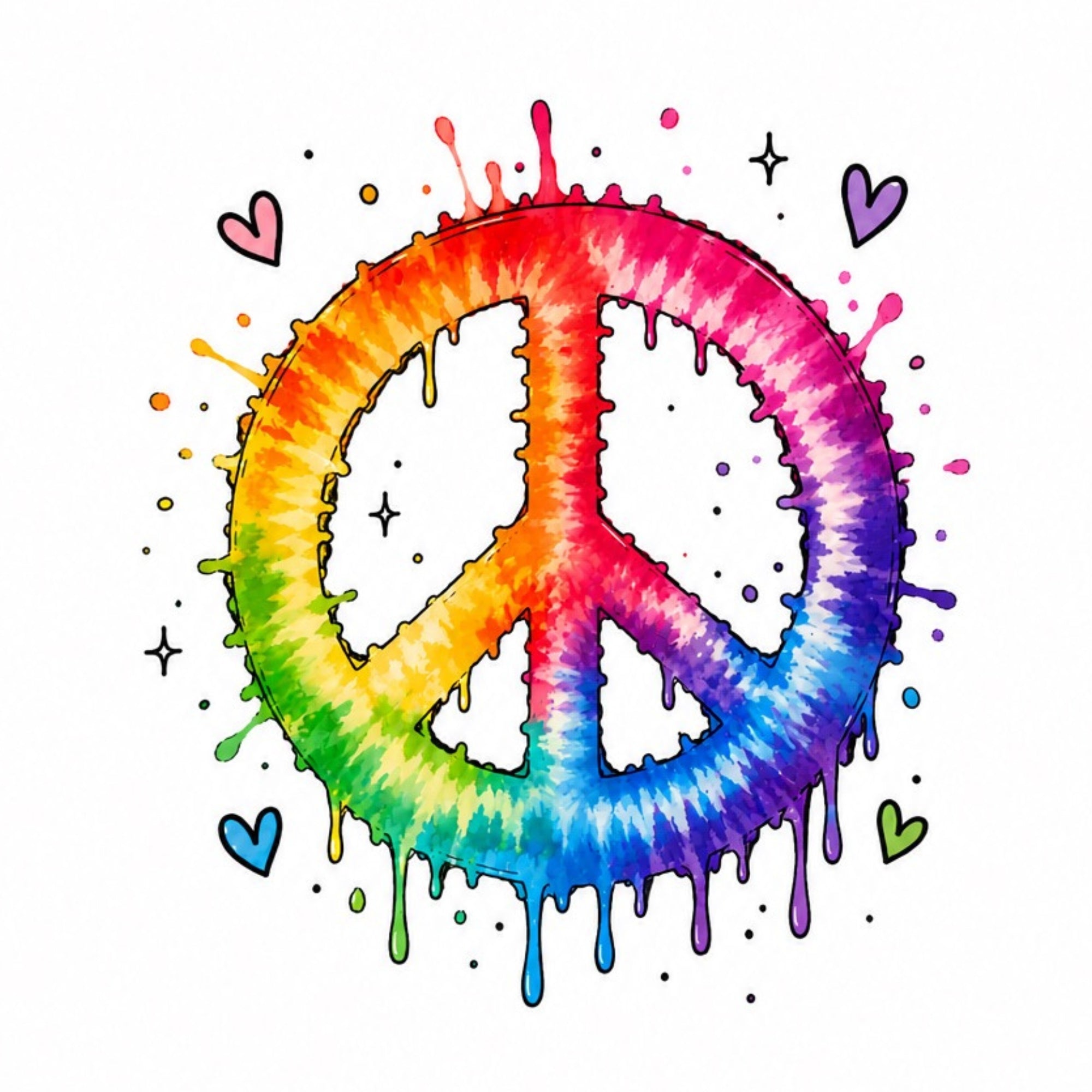 Rainbow Peace Sign Digital Art