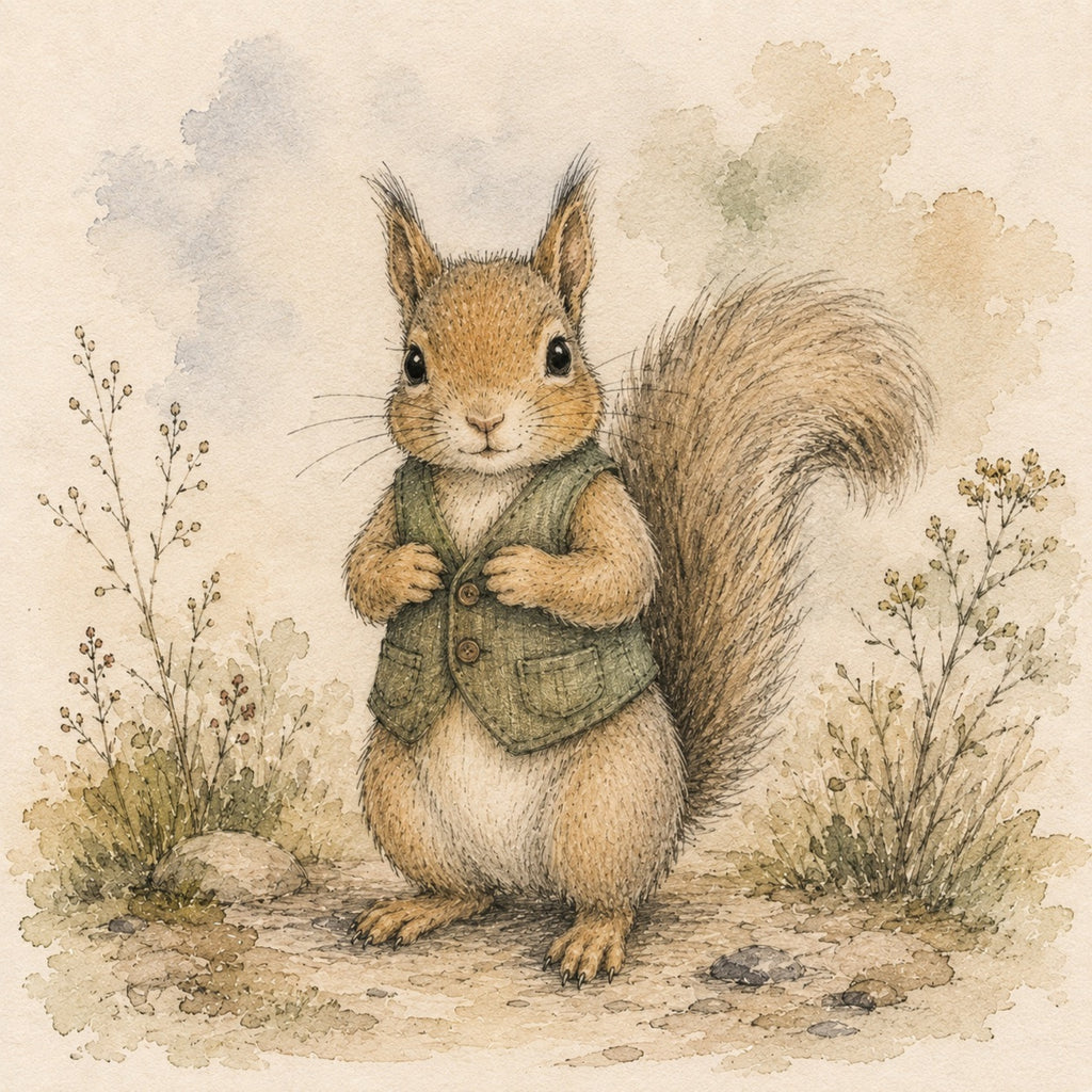 Squirrel in a Vest Digital Art